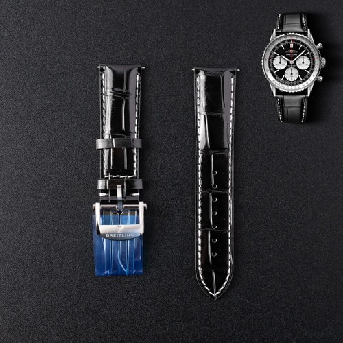 Breitling 22mm black leather - breitling,